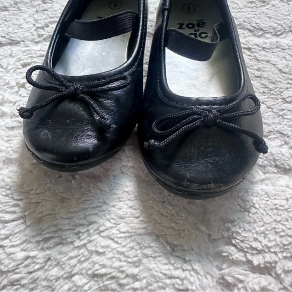 Zoe & Zac | Textured Ballerinas with Bow Accent Dress Shoes | Size 8